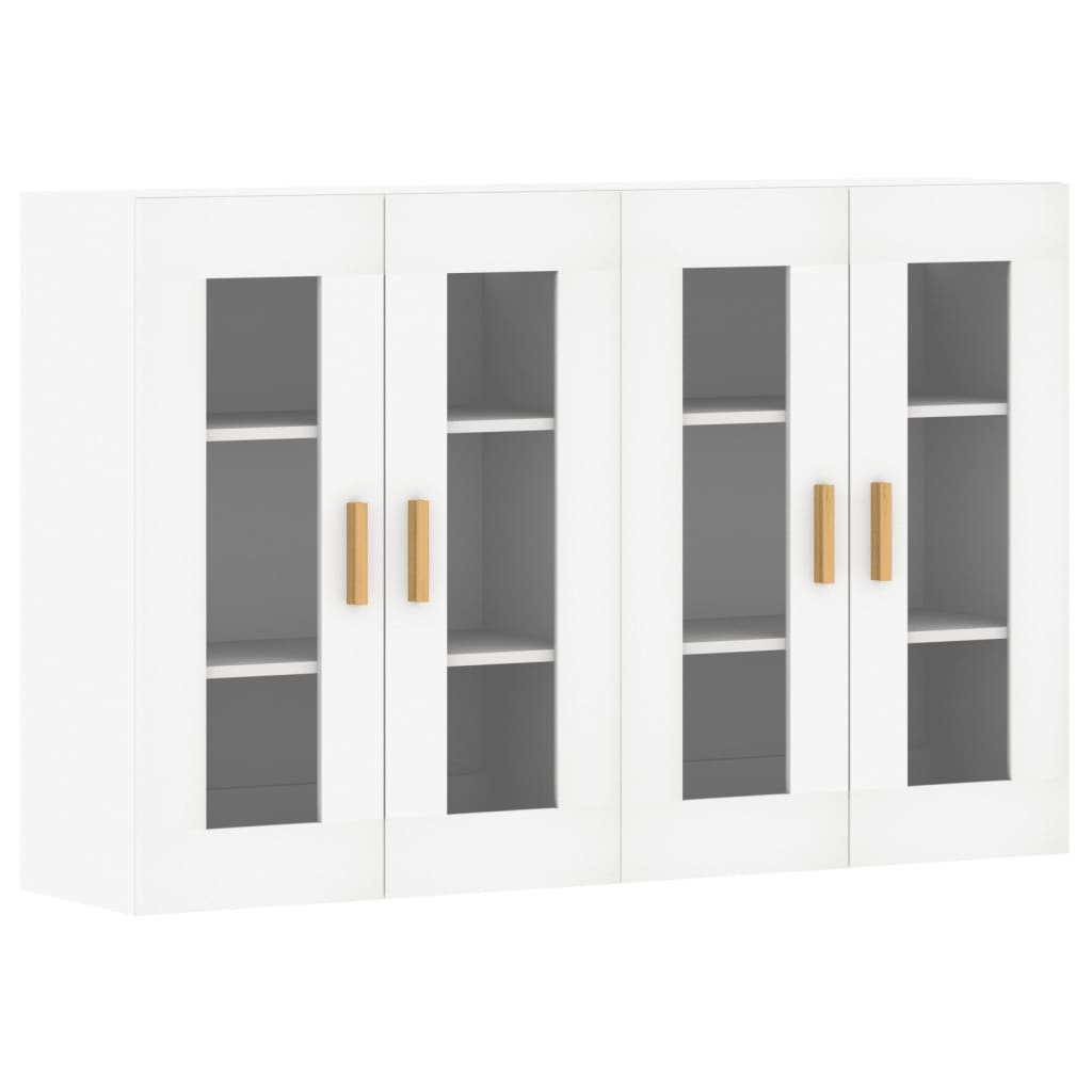 Hangkasten 2 st bewerkt hout wit is nu te koop bij PeponiXL, paradijselijk wonen!