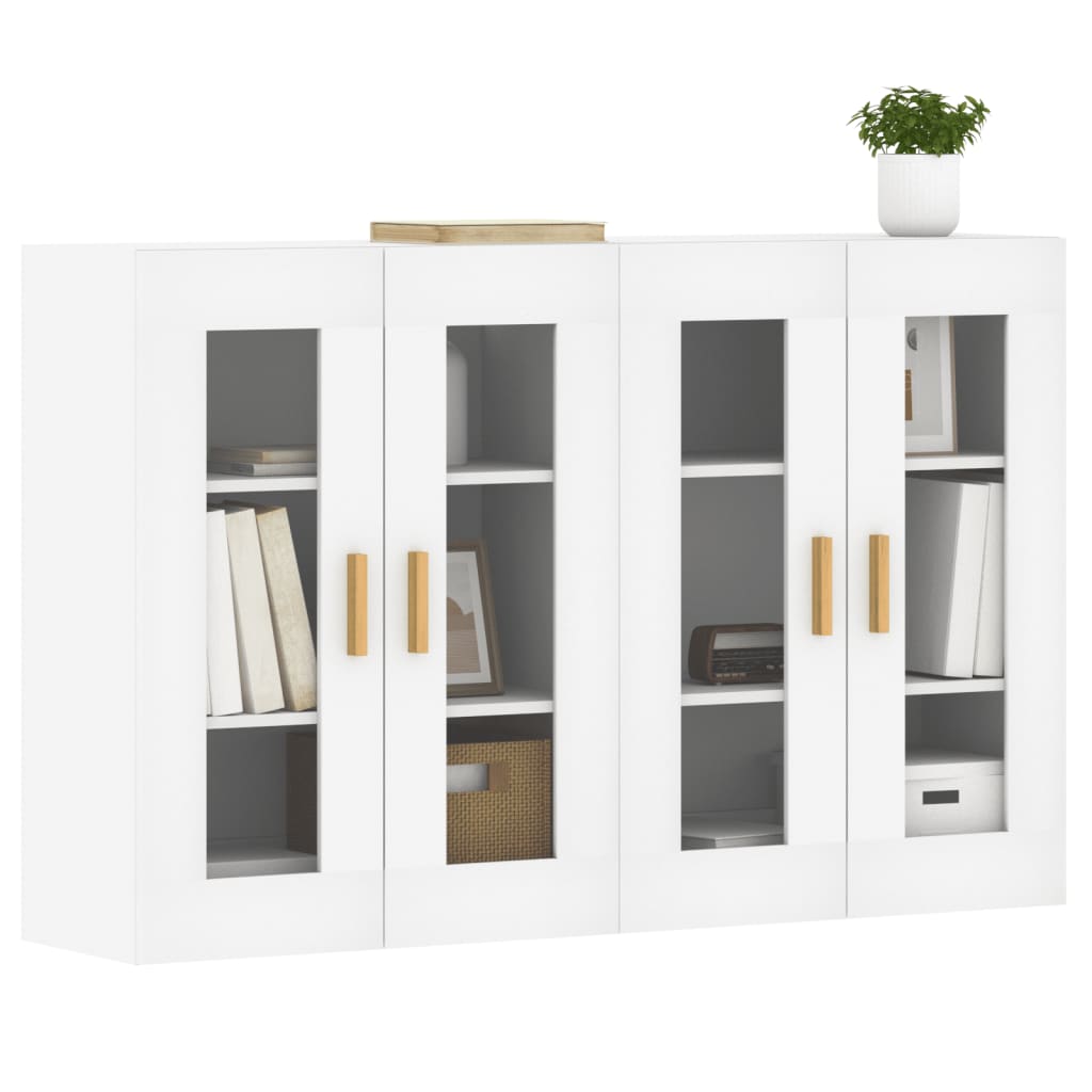 Hangkasten 2 st bewerkt hout wit is nu te koop bij PeponiXL, paradijselijk wonen!