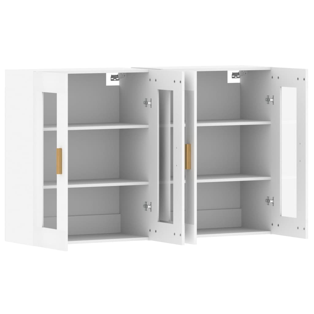 Hangkasten 2 st bewerkt hout wit is nu te koop bij PeponiXL, paradijselijk wonen!