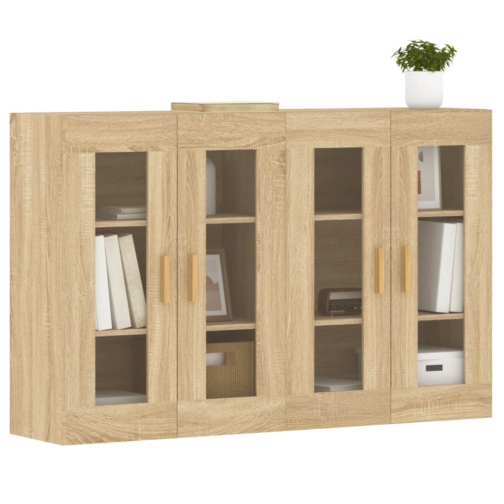 Hangkasten 2 st bewerkt hout sonoma eikenkleurig is nu te koop bij PeponiXL, paradijselijk wonen!
