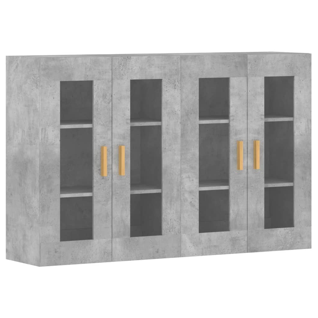 Hangkasten 2 st bewerkt hout betongrijs is nu te koop bij PeponiXL, paradijselijk wonen!