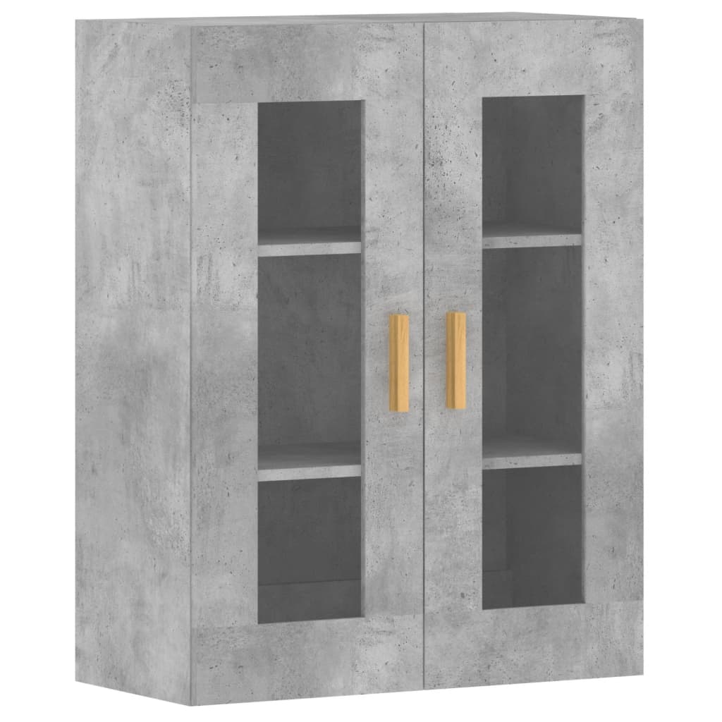 Hangkasten 2 st bewerkt hout betongrijs is nu te koop bij PeponiXL, paradijselijk wonen!