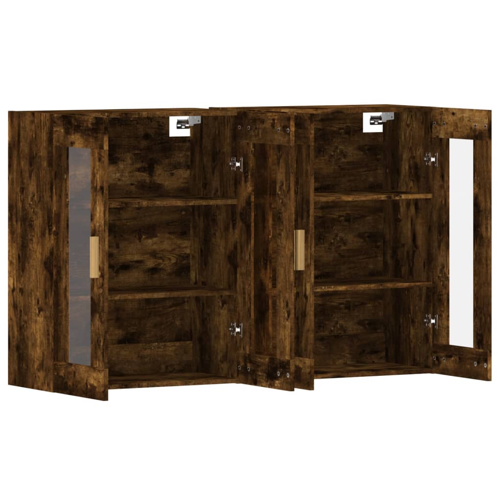 Hangkasten 2 st bewerkt hout gerookt eikenkleurig is nu te koop bij PeponiXL, paradijselijk wonen!