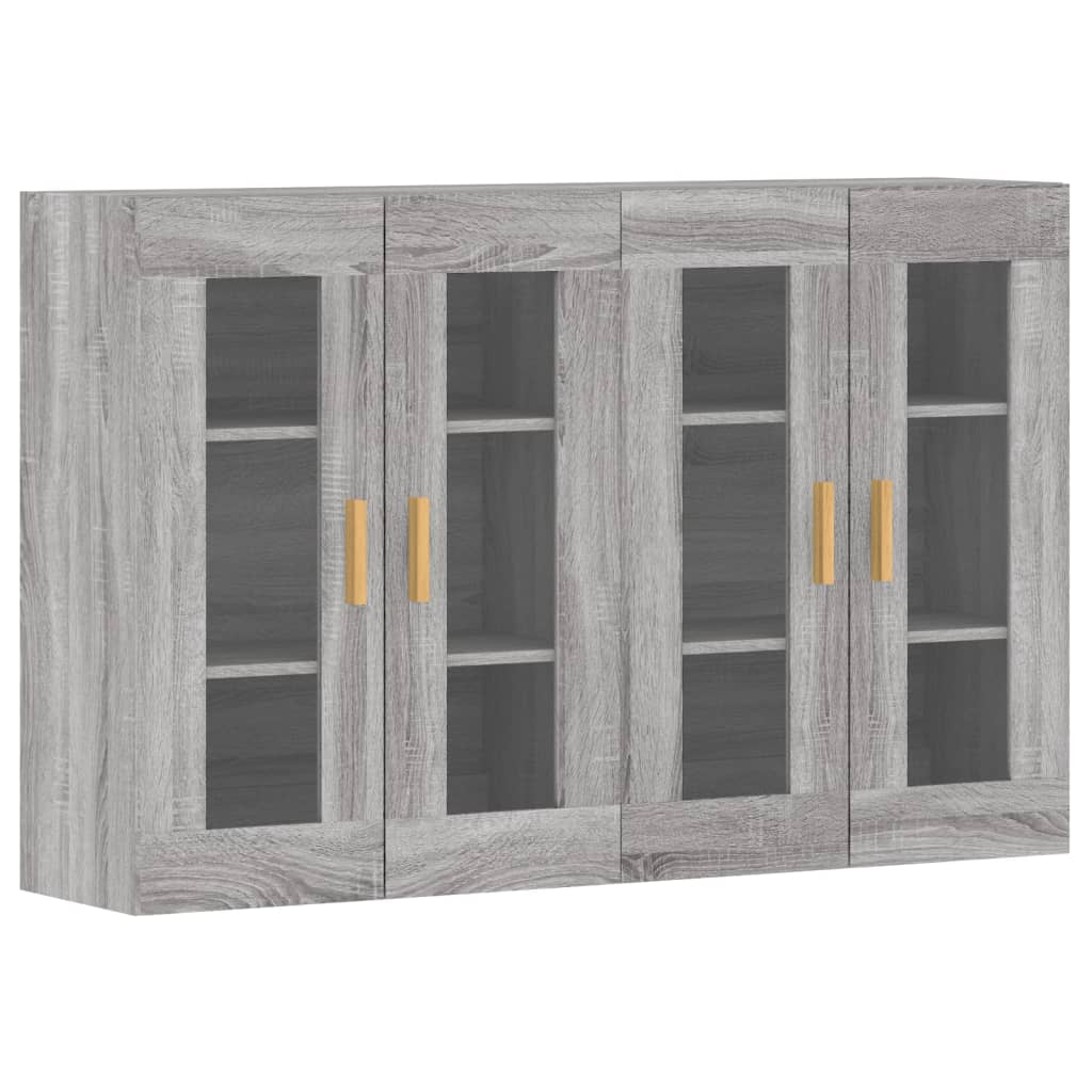 Hangkasten 2 st bewerkt hout grijs sonoma eikenkleurig is nu te koop bij PeponiXL, paradijselijk wonen!