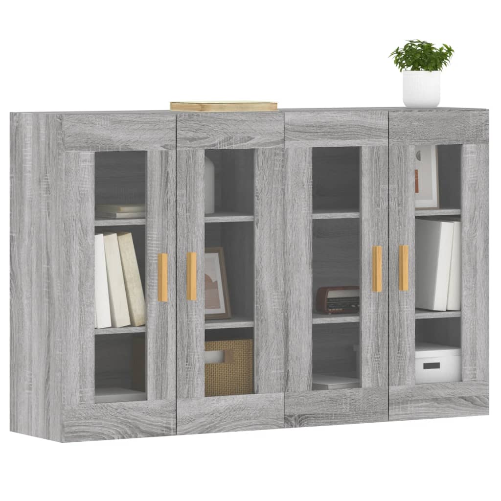 Hangkasten 2 st bewerkt hout grijs sonoma eikenkleurig is nu te koop bij PeponiXL, paradijselijk wonen!