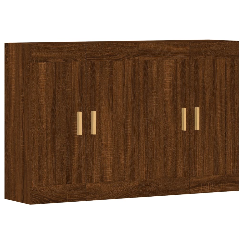 Hangkasten 2 st bewerkt hout bruin eikenkleur is nu te koop bij PeponiXL, paradijselijk wonen!