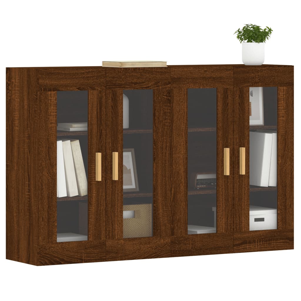 Hangkasten 2 st bewerkt hout bruin eikenkleur is nu te koop bij PeponiXL, paradijselijk wonen!