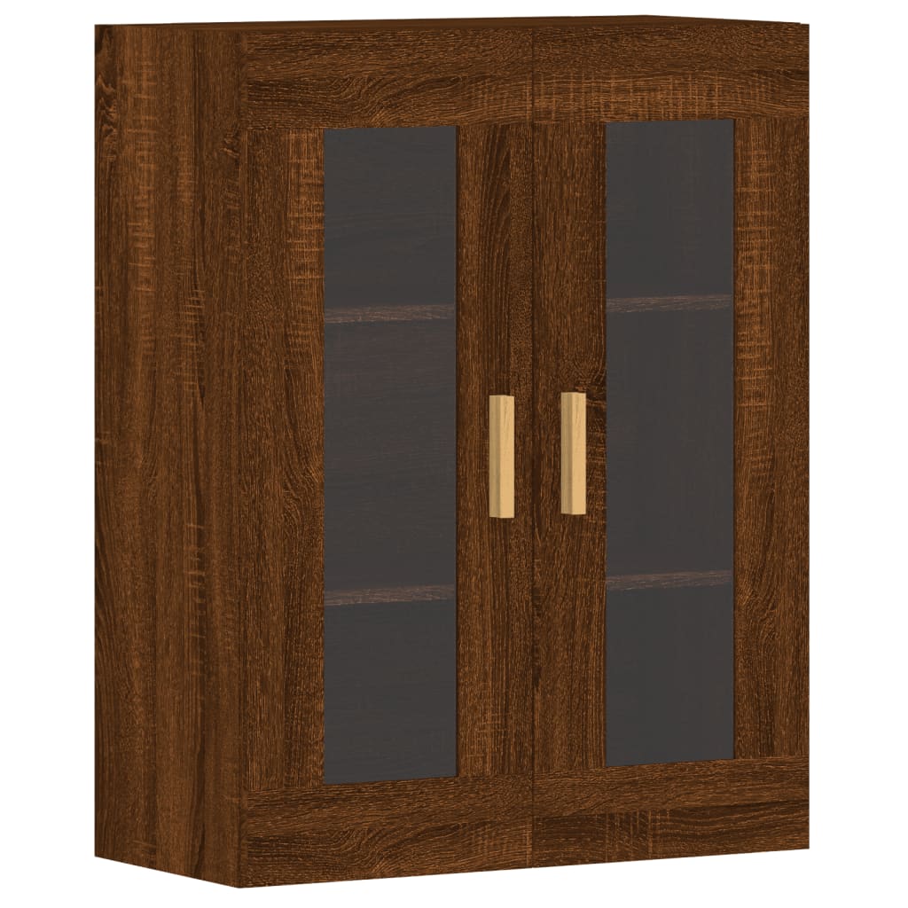 Hangkasten 2 st bewerkt hout bruin eikenkleur is nu te koop bij PeponiXL, paradijselijk wonen!
