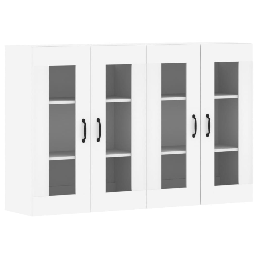 Hangkasten 2 st bewerkt hout wit is nu te koop bij PeponiXL, paradijselijk wonen!