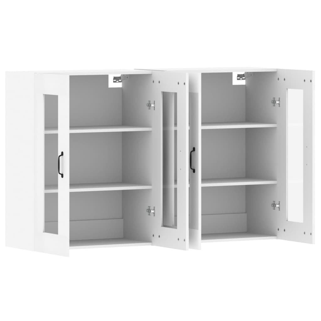 Hangkasten 2 st bewerkt hout wit is nu te koop bij PeponiXL, paradijselijk wonen!
