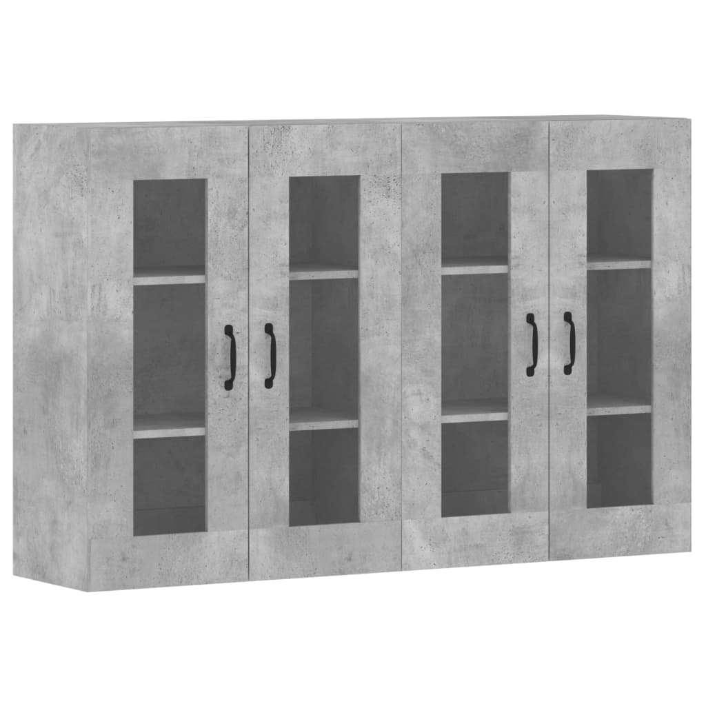 Hangkasten 2 st bewerkt hout betongrijs is nu te koop bij PeponiXL, paradijselijk wonen!