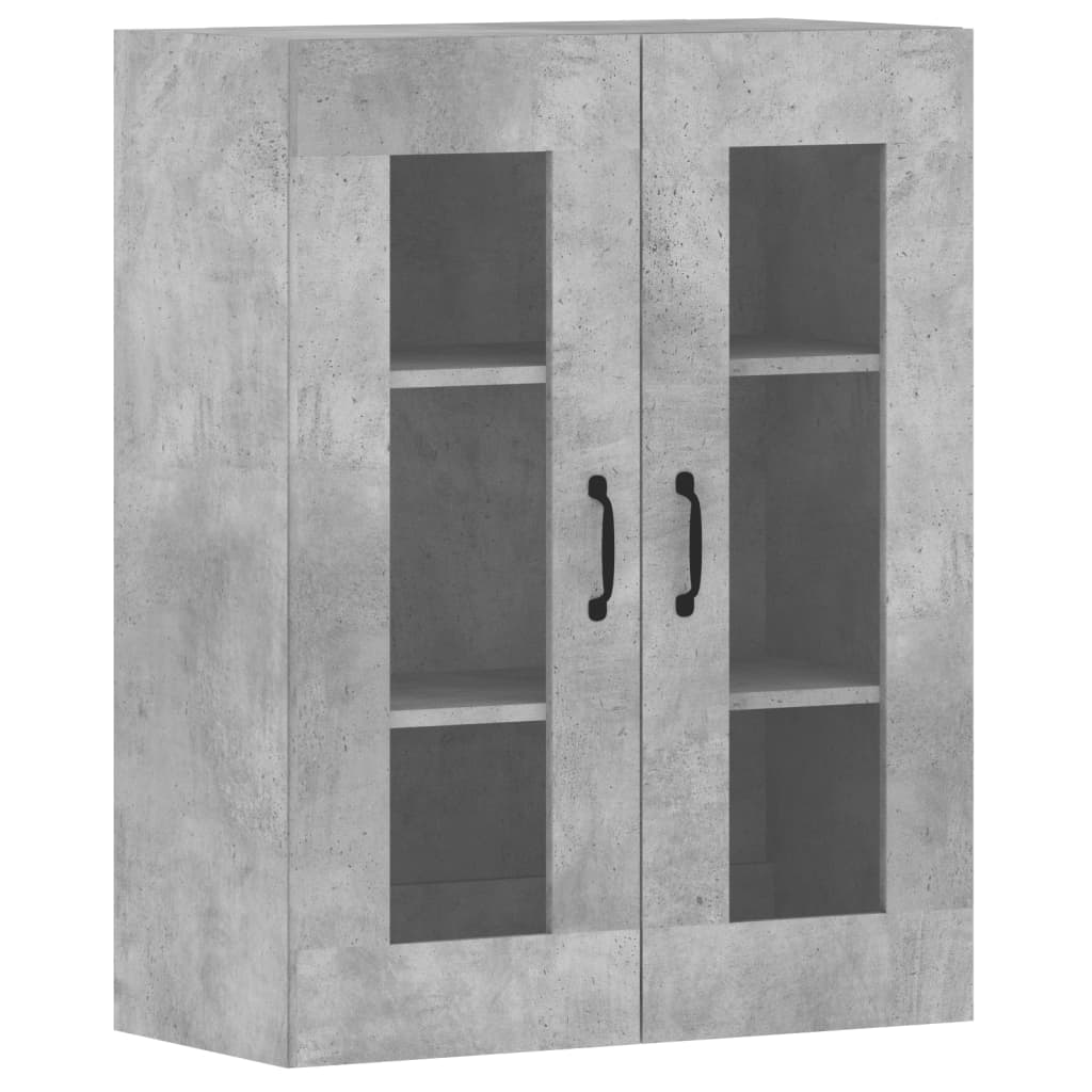 Hangkasten 2 st bewerkt hout betongrijs is nu te koop bij PeponiXL, paradijselijk wonen!