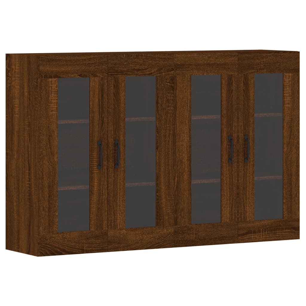 Hangkasten 2 st bewerkt hout bruin eikenkleur is nu te koop bij PeponiXL, paradijselijk wonen!