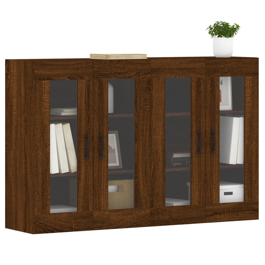 Hangkasten 2 st bewerkt hout bruin eikenkleur is nu te koop bij PeponiXL, paradijselijk wonen!