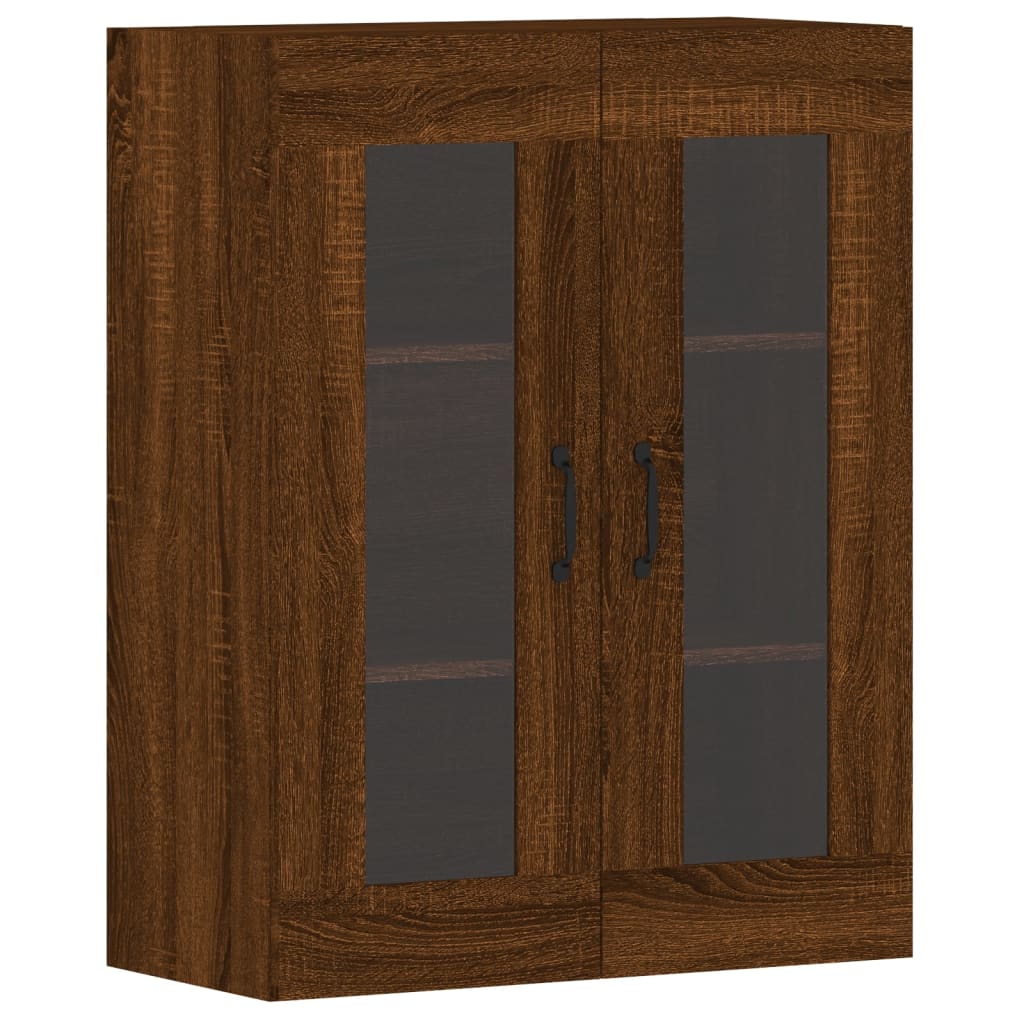 Hangkasten 2 st bewerkt hout bruin eikenkleur is nu te koop bij PeponiXL, paradijselijk wonen!