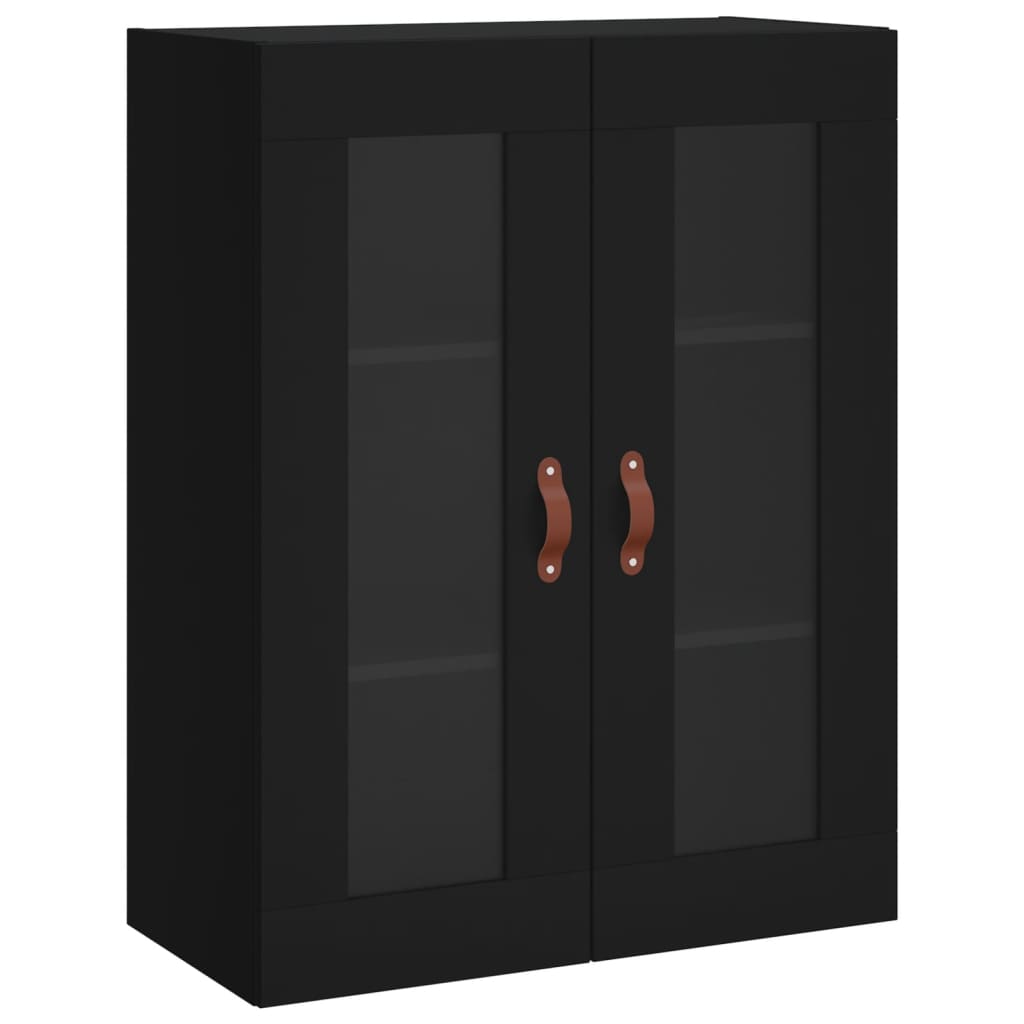 Hangkasten 2 st bewerkt hout zwart is nu te koop bij PeponiXL, paradijselijk wonen!