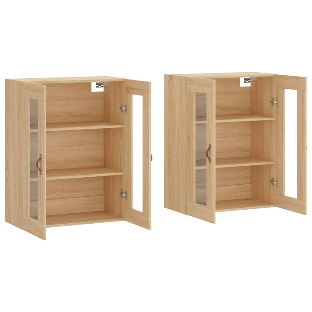 Hangkasten 2 st bewerkt hout sonoma eikenkleurig is nu te koop bij PeponiXL, paradijselijk wonen!
