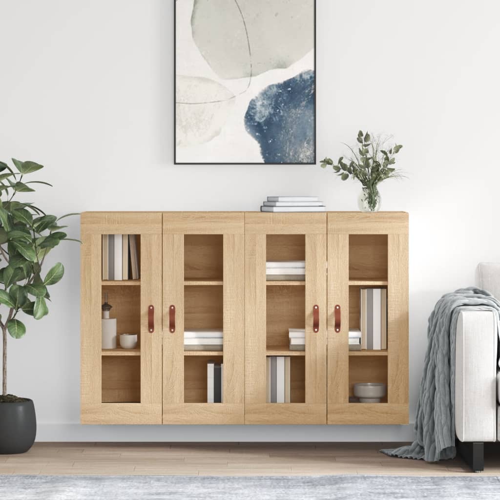 Hangkasten 2 st bewerkt hout sonoma eikenkleurig is nu te koop bij PeponiXL, paradijselijk wonen!