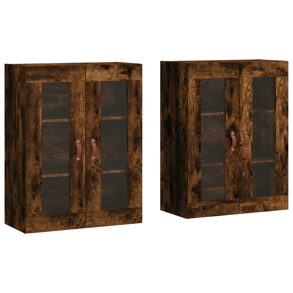 Hangkasten 2 st bewerkt hout gerookt eikenkleurig is nu te koop bij PeponiXL, paradijselijk wonen!