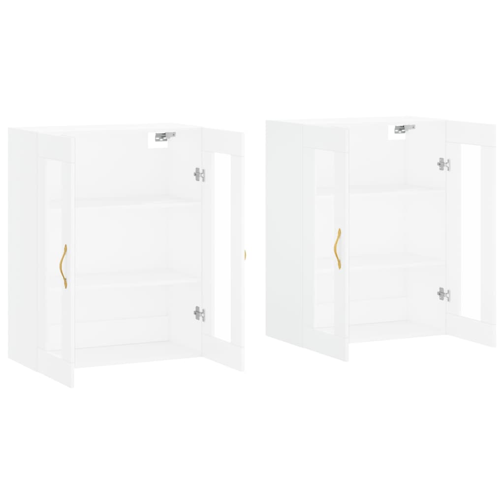Hangkasten 2 st bewerkt hout wit is nu te koop bij PeponiXL, paradijselijk wonen!
