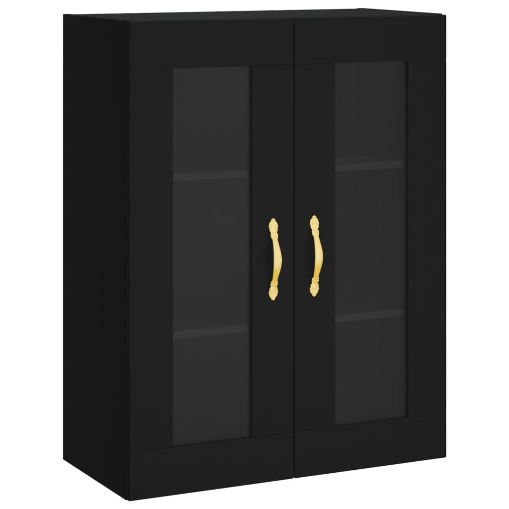 Hangkasten 2 st bewerkt hout zwart is nu te koop bij PeponiXL, paradijselijk wonen!