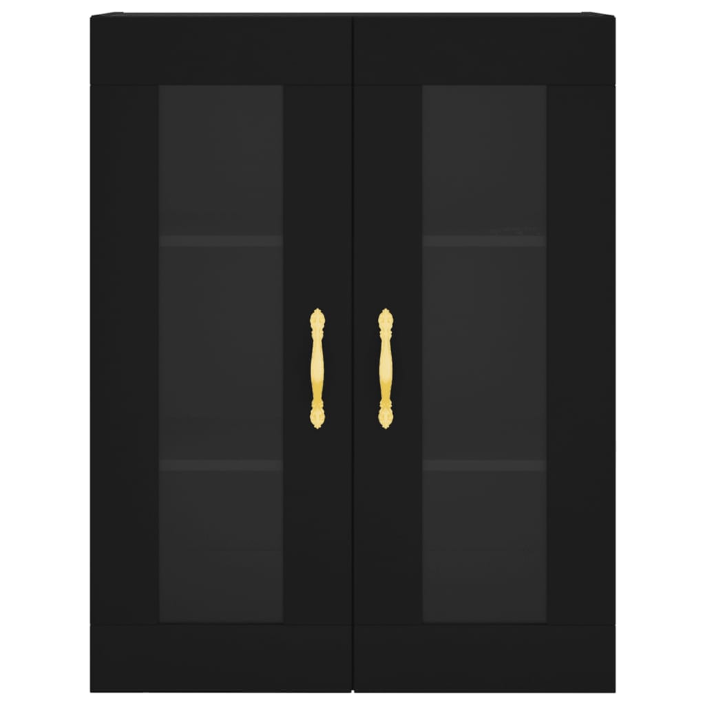 Hangkasten 2 st bewerkt hout zwart is nu te koop bij PeponiXL, paradijselijk wonen!