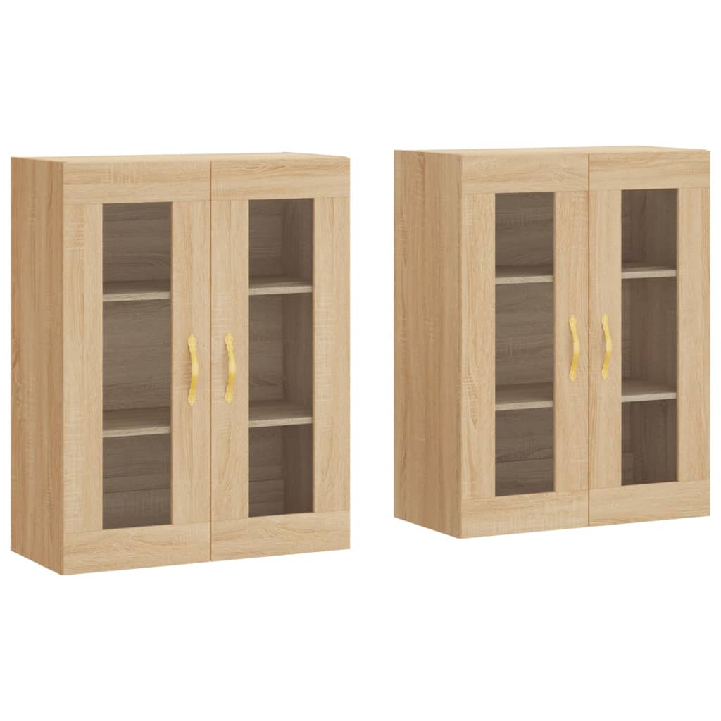 Hangkasten 2 st bewerkt hout sonoma eikenkleurig is nu te koop bij PeponiXL, paradijselijk wonen!