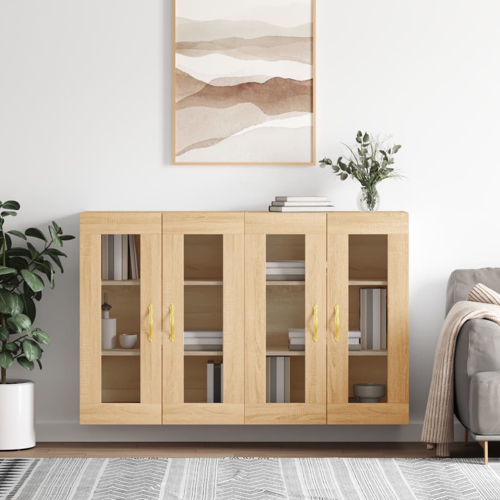 Hangkasten 2 st bewerkt hout sonoma eikenkleurig is nu te koop bij PeponiXL, paradijselijk wonen!