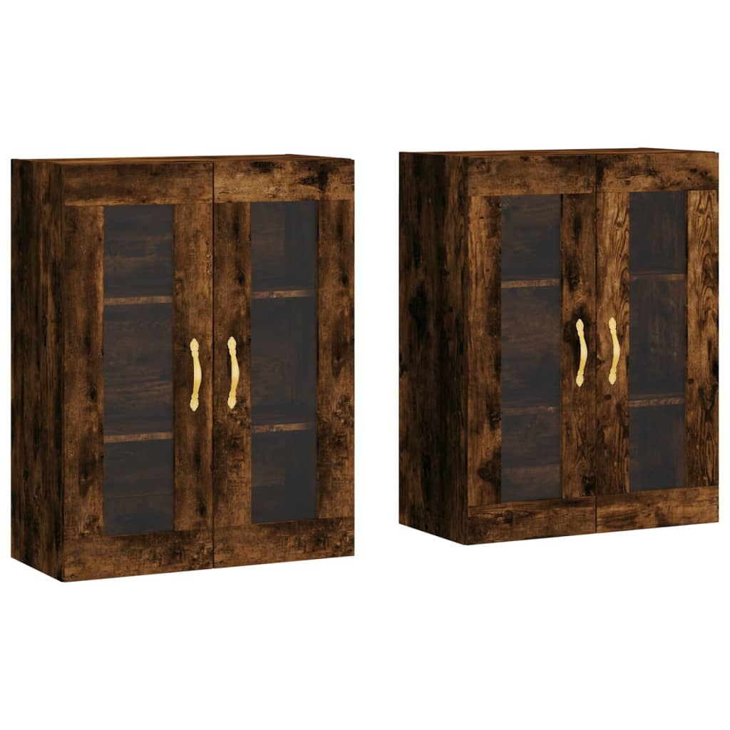 Hangkasten 2 st bewerkt hout gerookt eikenkleurig is nu te koop bij PeponiXL, paradijselijk wonen!