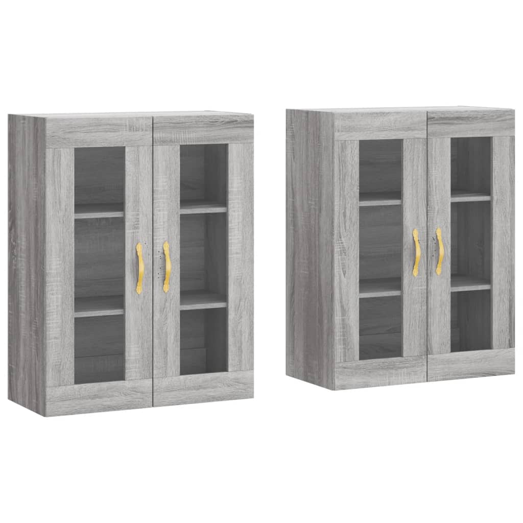 Hangkasten 2 st bewerkt hout grijs sonoma eikenkleurig is nu te koop bij PeponiXL, paradijselijk wonen!