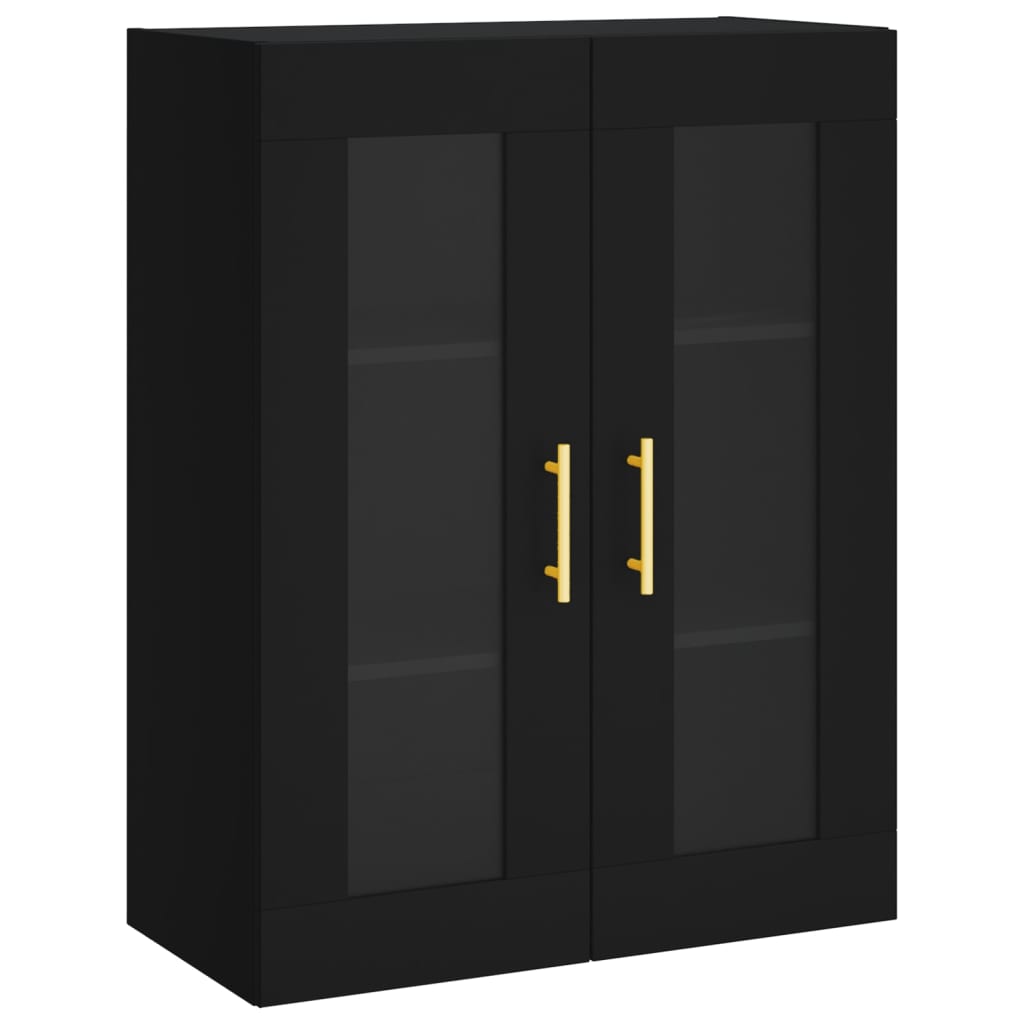 Hangkasten 2 st bewerkt hout zwart is nu te koop bij PeponiXL, paradijselijk wonen!