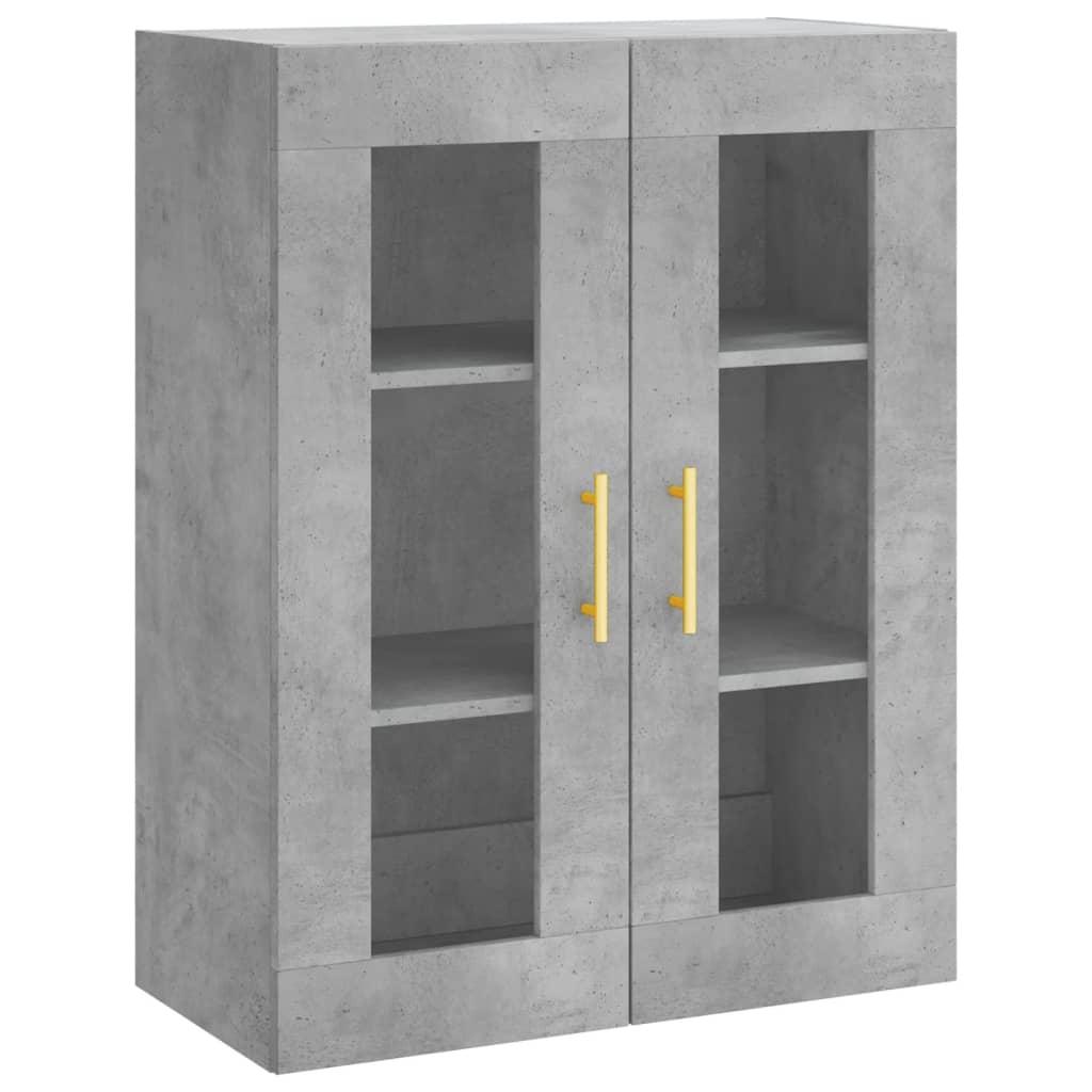 Hangkasten 2 st bewerkt hout betongrijs is nu te koop bij PeponiXL, paradijselijk wonen!