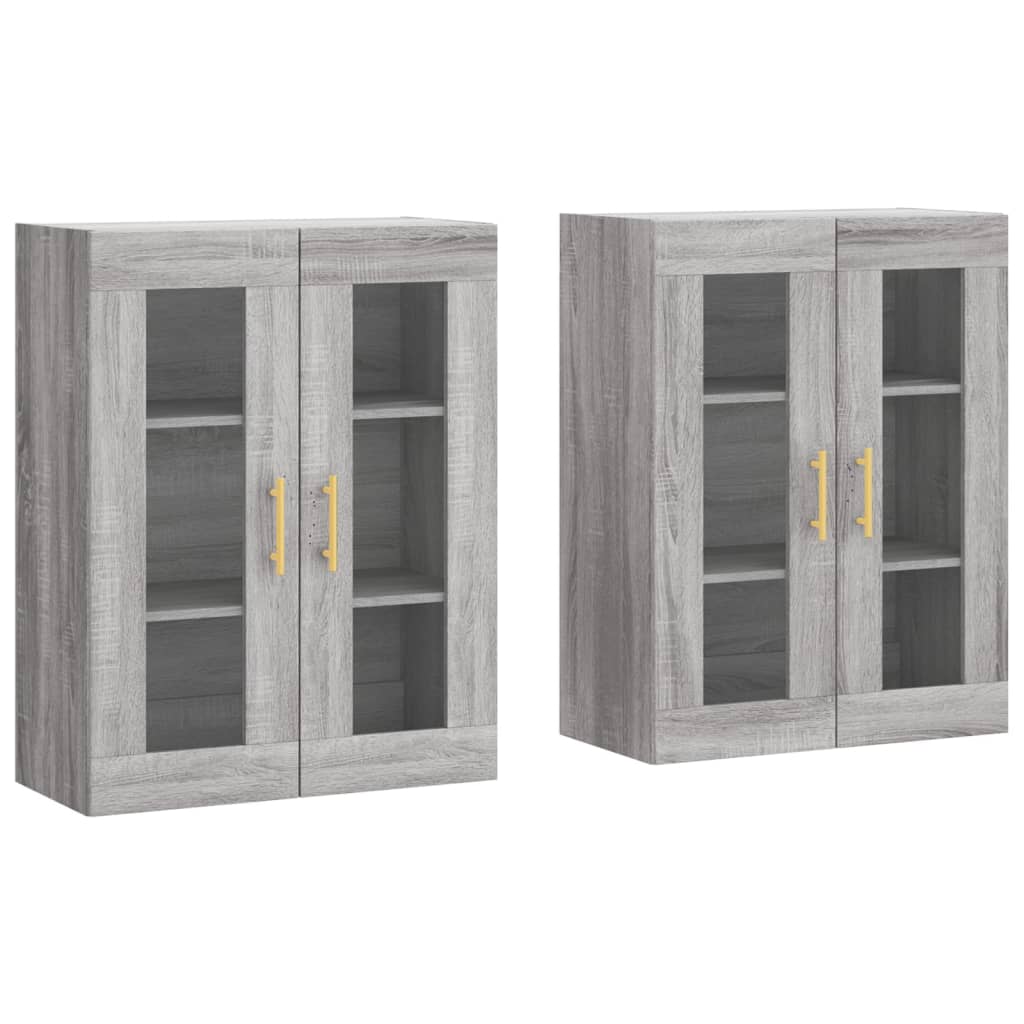 Hangkasten 2 st bewerkt hout grijs sonoma eikenkleurig is nu te koop bij PeponiXL, paradijselijk wonen!