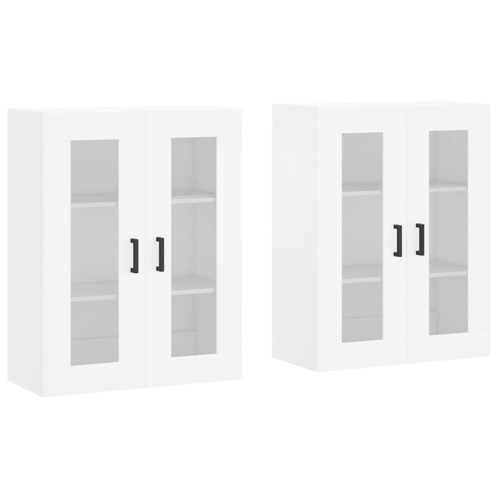 Hangkasten 2 st bewerkt hout wit is nu te koop bij PeponiXL, paradijselijk wonen!