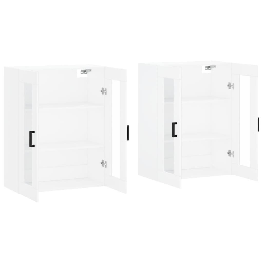Hangkasten 2 st bewerkt hout wit is nu te koop bij PeponiXL, paradijselijk wonen!