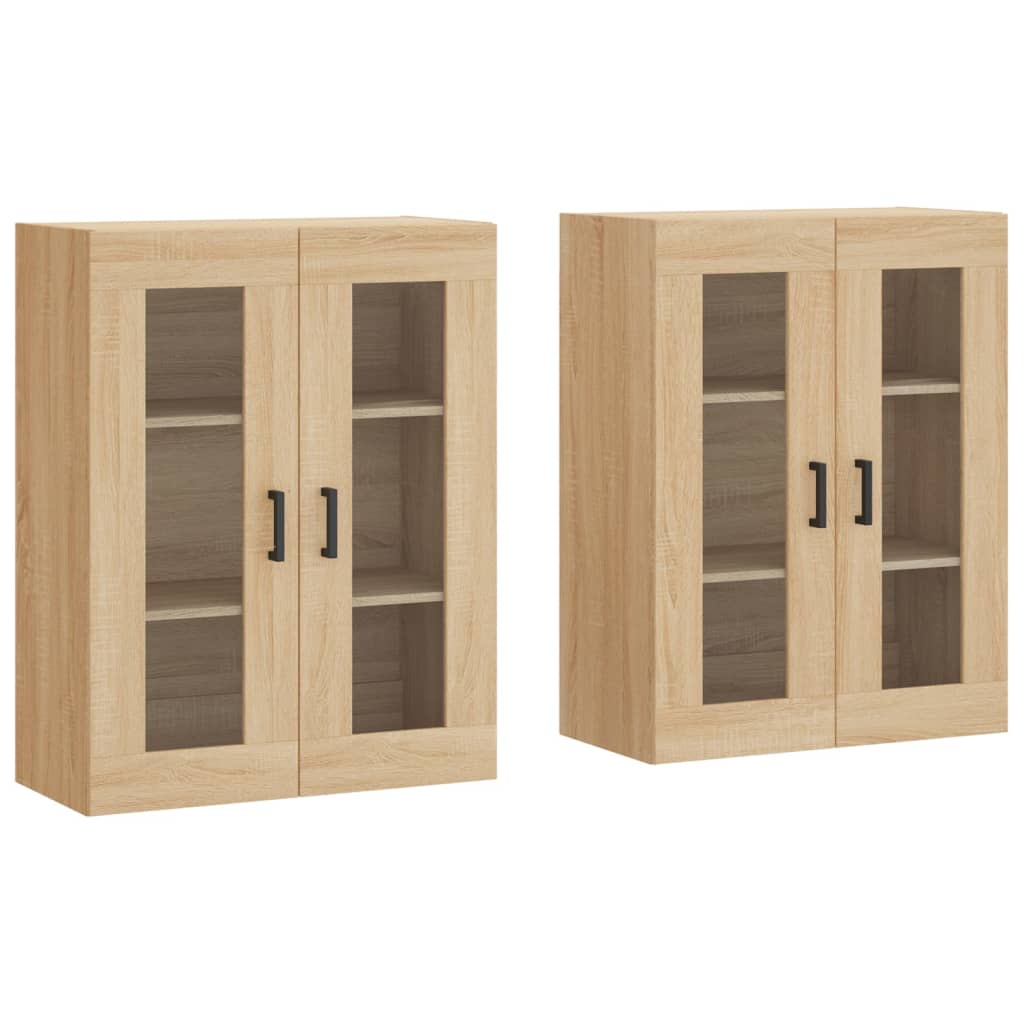 Hangkasten 2 st bewerkt hout sonoma eikenkleurig is nu te koop bij PeponiXL, paradijselijk wonen!