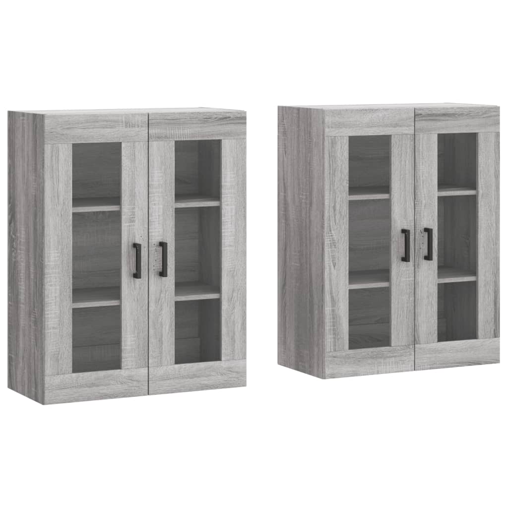 Hangkasten 2 st bewerkt hout grijs sonoma eikenkleurig is nu te koop bij PeponiXL, paradijselijk wonen!