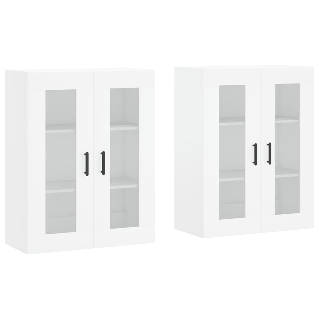 Hangkasten 2 st bewerkt hout wit is nu te koop bij PeponiXL, paradijselijk wonen!