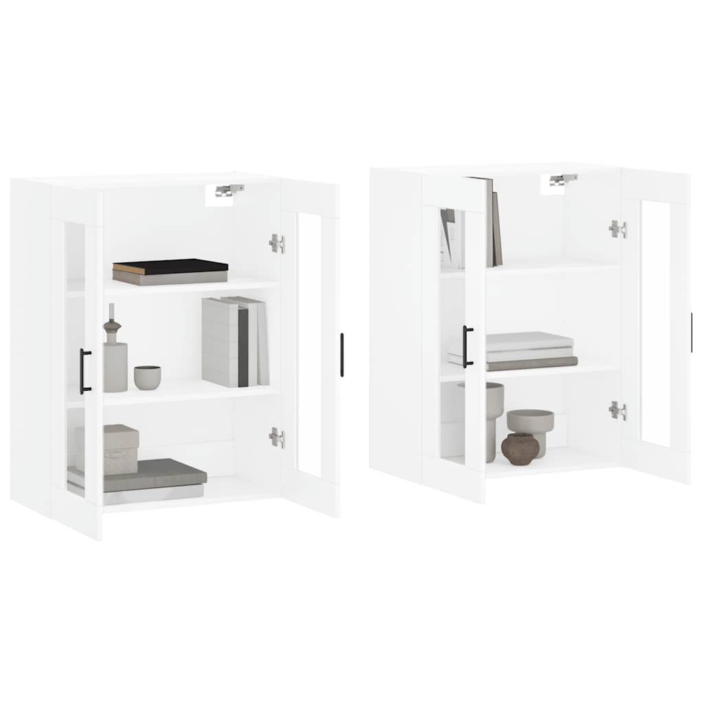 Hangkasten 2 st bewerkt hout wit is nu te koop bij PeponiXL, paradijselijk wonen!