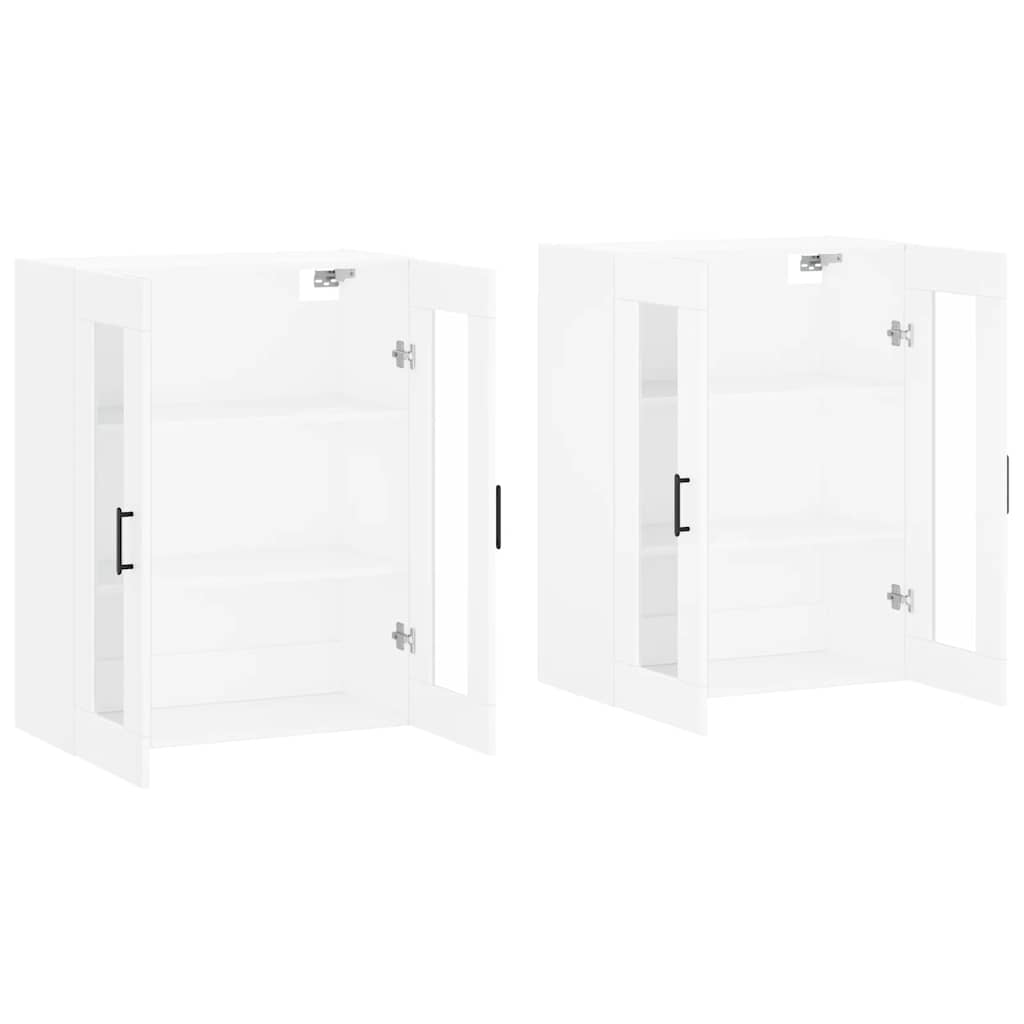 Hangkasten 2 st bewerkt hout wit is nu te koop bij PeponiXL, paradijselijk wonen!