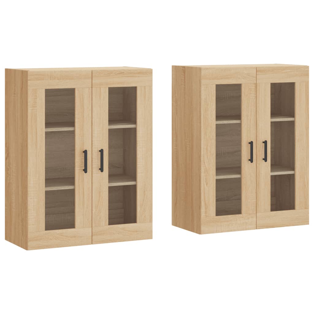 Hangkasten 2 st bewerkt hout sonoma eikenkleurig is nu te koop bij PeponiXL, paradijselijk wonen!