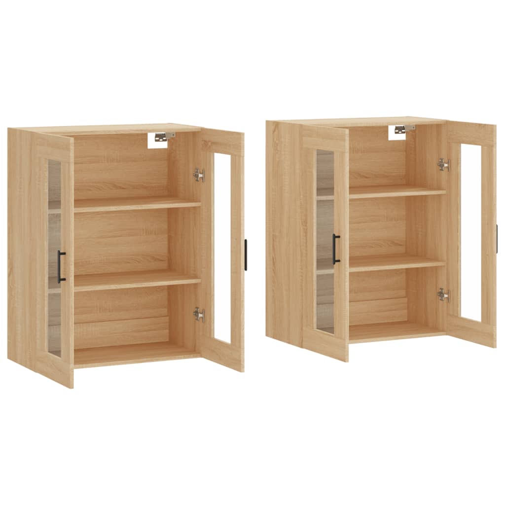 Hangkasten 2 st bewerkt hout sonoma eikenkleurig is nu te koop bij PeponiXL, paradijselijk wonen!