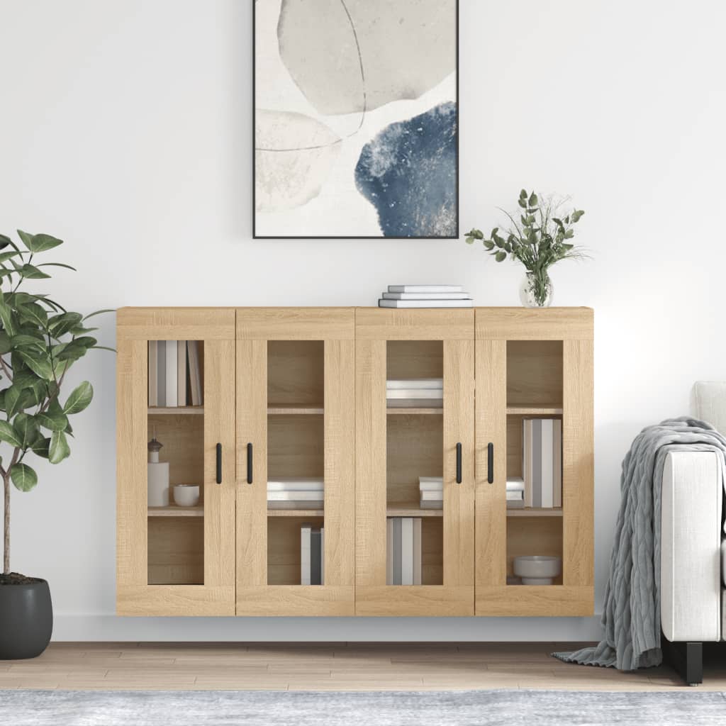 Hangkasten 2 st bewerkt hout sonoma eikenkleurig is nu te koop bij PeponiXL, paradijselijk wonen!
