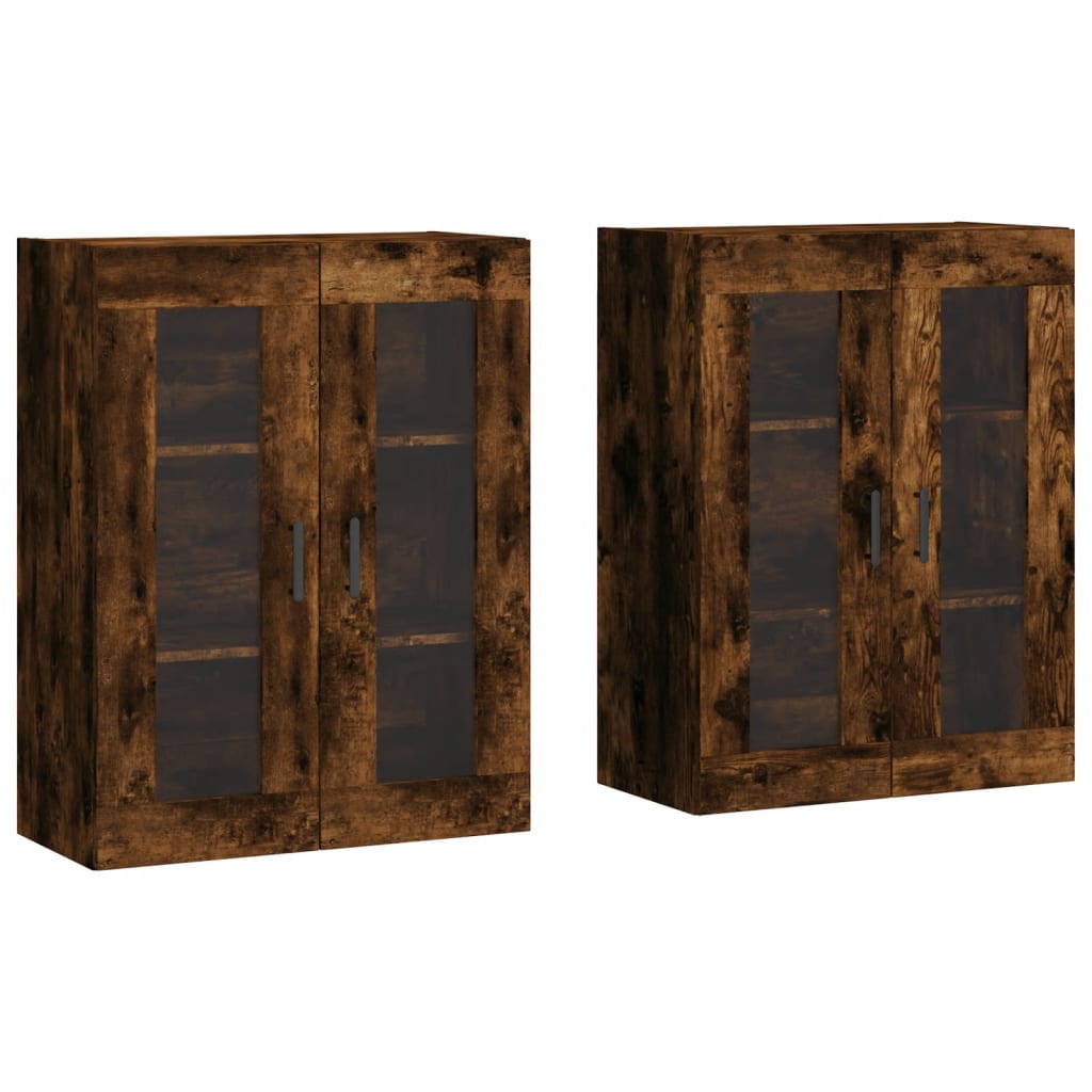 Hangkasten 2 st bewerkt hout gerookt eikenkleurig is nu te koop bij PeponiXL, paradijselijk wonen!