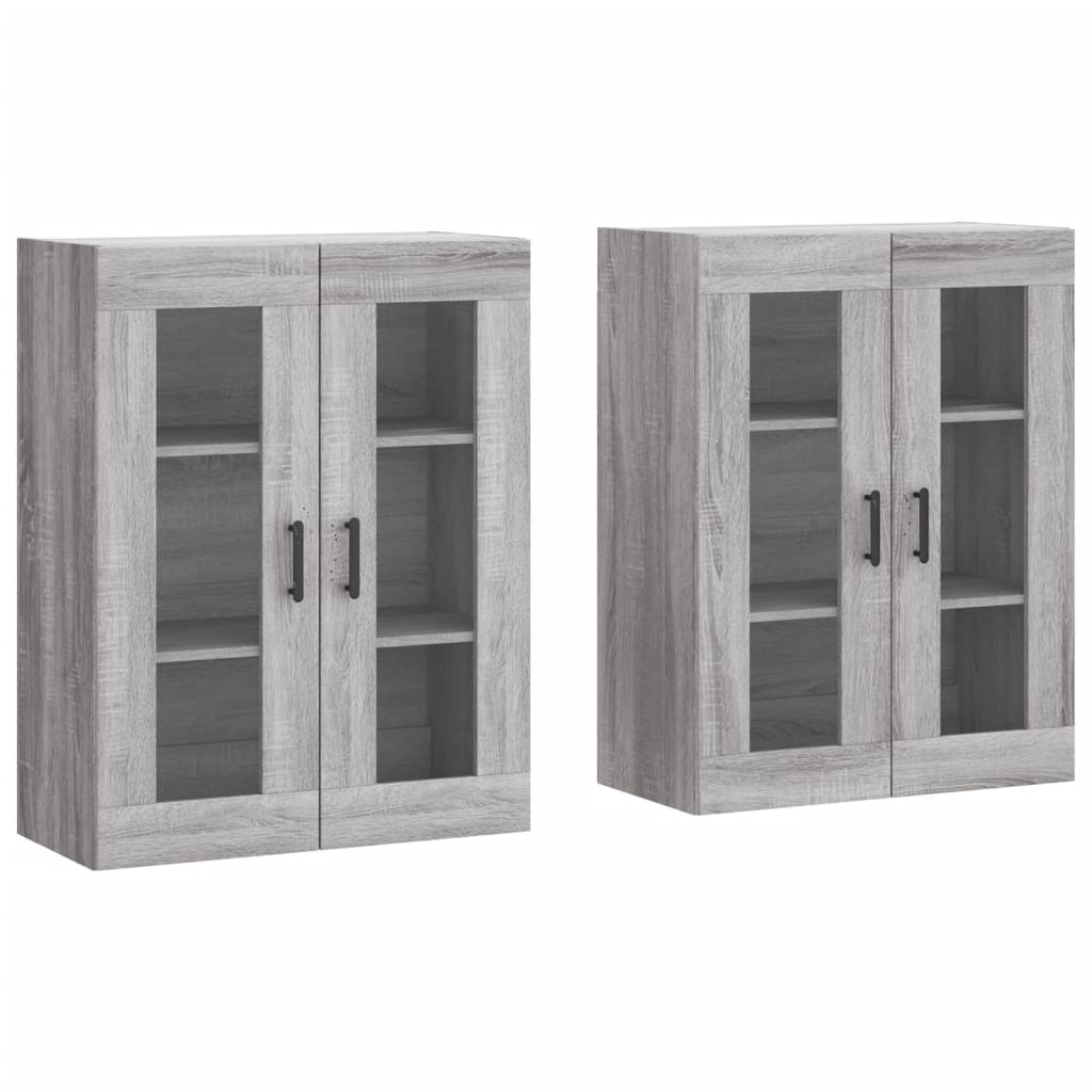 Hangkasten 2 st bewerkt hout grijs sonoma eikenkleurig is nu te koop bij PeponiXL, paradijselijk wonen!