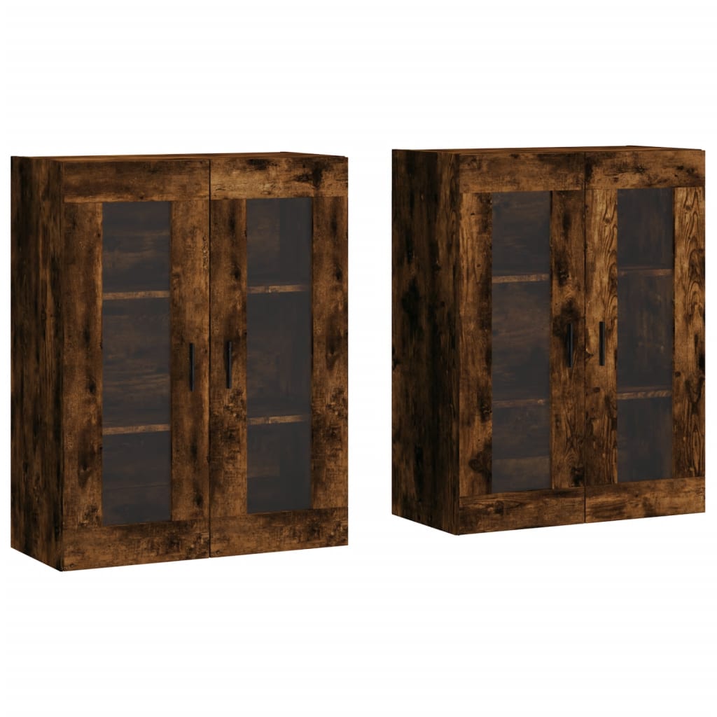 Hangkasten 2 st bewerkt hout gerookt eikenkleurig is nu te koop bij PeponiXL, paradijselijk wonen!