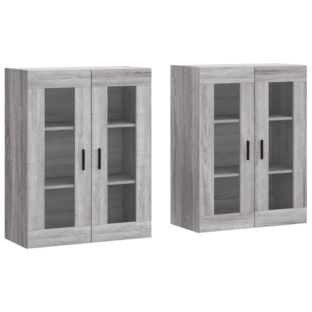 Hangkasten 2 st bewerkt hout grijs sonoma eikenkleurig is nu te koop bij PeponiXL, paradijselijk wonen!