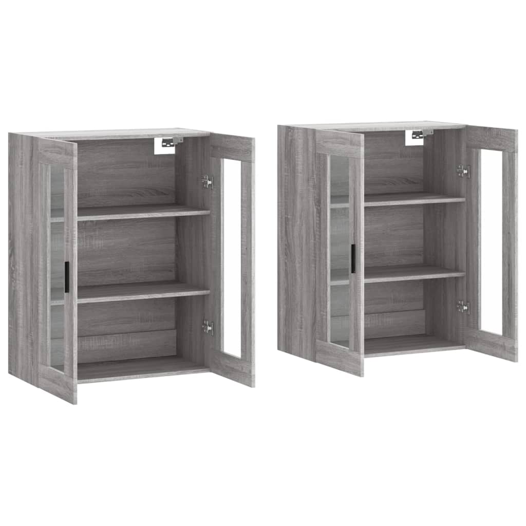 Hangkasten 2 st bewerkt hout grijs sonoma eikenkleurig is nu te koop bij PeponiXL, paradijselijk wonen!