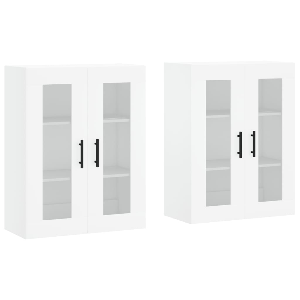Hangkasten 2 st bewerkt hout wit is nu te koop bij PeponiXL, paradijselijk wonen!