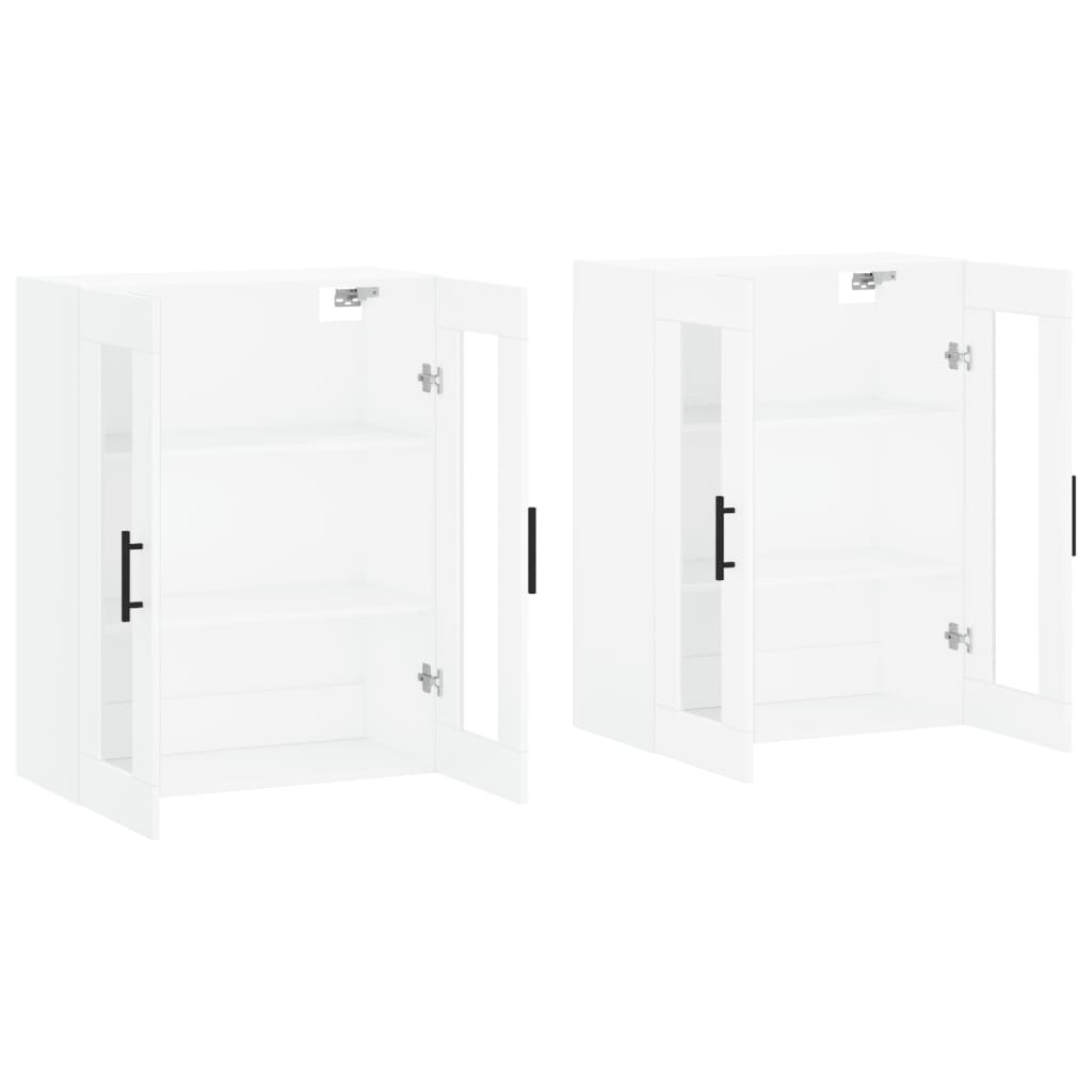 Hangkasten 2 st bewerkt hout wit is nu te koop bij PeponiXL, paradijselijk wonen!